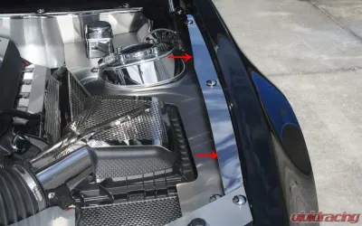 American Car Craft Polished Stainless Red LED Illuminated Fender Top Caps Ford Mustang V6 | GT 2005-2009 - ACC-273050-RDL