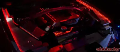 American Car Craft 5.0 GT White LED Stainless Steel Light Up Engine Shroud Cover Ford Mustang 2015-2017 - ACC-273055-WHTL