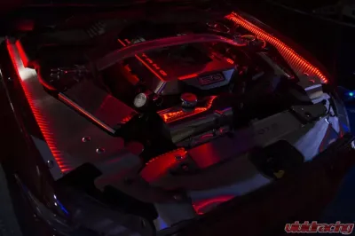 American Car Craft 5.0 GT White LED Stainless Steel Light Up Engine Shroud Cover Ford Mustang 2015-2017 - ACC-273055-WHTL