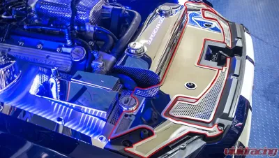 American Car Craft 3Pc Polished/Perforated Stainless Steel Front Header Plate Ford Shelby Mustang 2012-2014 - ACC-273066