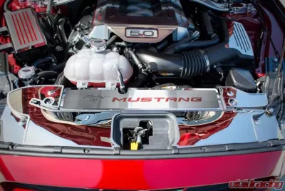 American Car Craft Green Carbon Fiber Brushed Mustang Radiator Cover Vanity Plate Ford Mustang GT 2015-2017 - ACC-273070-GRN