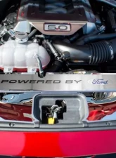 American Car Craft Black Solid Powered by Ford Vanity Plate Radiator Cover Ford Mustang GT 2015-2017                                     - ACC-273071-SBLK - Image 2