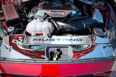 American Car Craft Blue Carbon Fiber Mustang Vanity Plate Radiator Cover Ford Mustang GT | EcoBoost 2015-2017 - ACC-273072-BLU