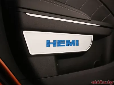 American Car Craft 2Pc Brushed Black Front Door Badges w/HEMI Inlay Dodge Charge | Chrysler 300 2011-2013 - ACC-331008-BBLK