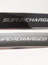 American Car Craft Carbon Fiber Stainless Steel Supercharged Front Door Badges Dodge Charger 2011-2018                                     - ACC-331043 - Image 3