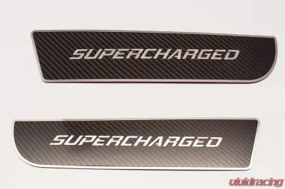 American Car Craft Carbon Fiber Stainless Steel Supercharged Front Door Badges Dodge Charger 2011-2018 - ACC-331043