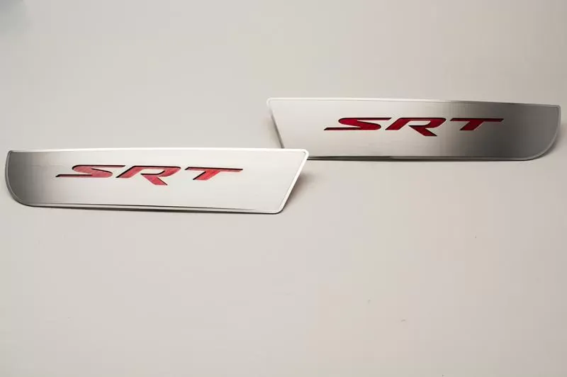 American Car Craft Red Carbon Fiber Polished Trim SRT Front Door Badges Dodge Charger 2011-2018 - ACC-331046-RD