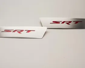 American Car Craft Black Carbon Fiber Polished Trim SRT Front Door Badges Dodge Charger 2011-2018
