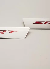 American Car Craft Black Carbon Fiber Polished Trim SRT Front Door Badges Dodge Charger 2011-2018                                     - ACC-331046-BLK - Image 3