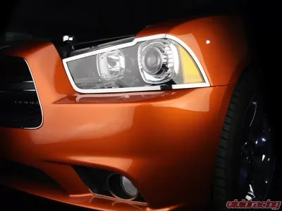 American Car Craft 2Pc Polished Stainless Steel Headlight Trim Rings Dodge Charger 2011-2013 - ACC-332001