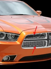 American Car Craft 4Pc Polished Stainless Steel Upper Front Grille Overlays Dodge Charger 2011-2013                                     - ACC-332005 - Image 3