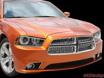 American Car Craft 4Pc Polished Stainless Steel Upper Front Grille Overlays Dodge Charger 2011-2013 - ACC-332005