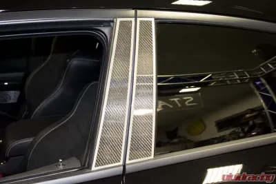 American Car Craft Brushed Trim Carbon Fiber Door Pillar Plate Dodge Charger 2011-2018 - ACC-332010