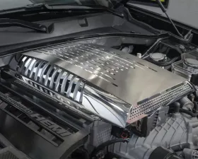 American Car Craft Brushed/Polished Stainless Steel Plenum/Supercharger Engine Cover Dodge Challenger | Charger 2015-2023