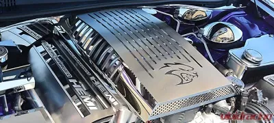 American Car Craft Purple Carbon Fiber Hellcat Logo Plenum Supercharger Cover Dodge Charger 2015-2023 - ACC-333059-PUR