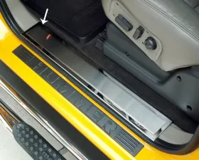 American Car Craft 2Pc Polished Stainless w/Brushed Insert Front Inner Door Sills Hummer H2 2003-2007