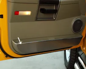 American Car Craft 2Pc Front Brushed Stainless Steel Door Guards Hummer H2 2003-2007