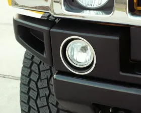 American Car Craft 4Pc Polished Stainless Steel Driving Light Trim Rings Hummer H2 2003-2013