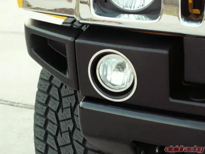 American Car Craft 4Pc Polished Stainless Steel Driving Light Trim Rings Hummer H2 2003-2013 - ACC-492001