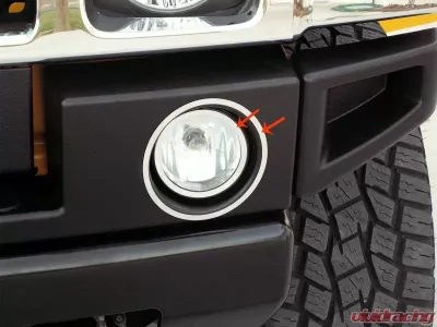 American Car Craft 4Pc Polished Stainless Steel Driving Light Trim Rings Hummer H2 2003-2013 - ACC-492001