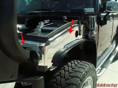 American Car Craft 2Pc Polished Stainless Steel Inner Fender Covers Hummer H2 2003-2007 - ACC-493008