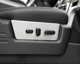 American Car Craft 2Pc Brushed Stainless Steel Seat Control Side Panel Trim Ford F-150 | Raptor 2010-2014