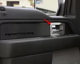 American Car Craft 2Pc Brushed Stainless Steel Front Door Handle Pull Plates Ford F-150 | Raptor 2010-2014