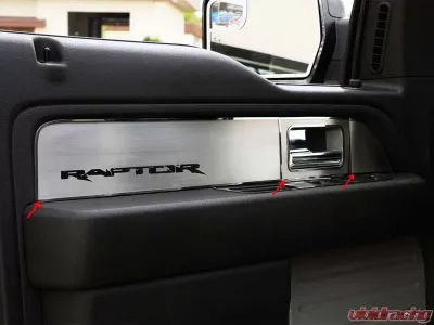 American Car Craft 6Pc Brushed Stainless Steel Front Door Panel Inserts Ford Raptor 2010-2014 - ACC-771029