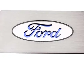 American Car Craft Bullitt Green Stainless Steel Ford Logo Glove Box Trim Ford Raptor 2009-2014