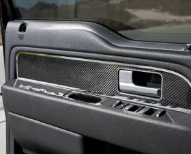 American Car Craft 2Pc Carbon Fiber Front Door Panel Inserts Ford Raptor | F-150 2009-2014