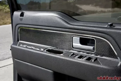 American Car Craft 2Pc Carbon Fiber Front Door Panel Inserts Ford Raptor | F-150 2009-2014 - ACC-771044