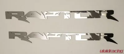 American Car Craft 2Pc 12" Polished Stainless Steel Raptor Badges Ford Raptor 2010-2014 - ACC-771046