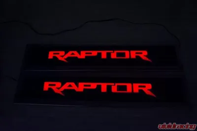 American Car Craft 2Pc Yellow LED Illuminated Carbon Fiber Front Door Sills Ford Raptor 2017-2020 - ACC-771053-YLWL