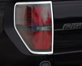 American Car Craft 2Pc Brushed Stainless Steel Rear Taillight Trim Rings Ford F-150 | Raptor 2009-2014