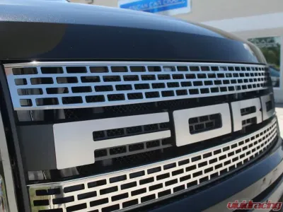American Car Craft 2Pc Brushed Stainless Steel Upper Front Grille Ford Raptor 2010-2014 - ACC-772007