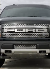 American Car Craft 2Pc Brushed Stainless Steel Upper Front Grille Ford Raptor 2010-2014                                     - ACC-772007 - Image 2