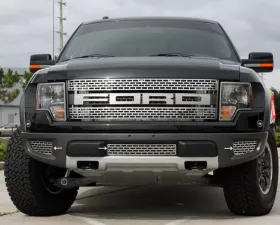 American Car Craft 3Pc Polished Stainless Steel Upper Front Grille Ford Raptor 2010-2014