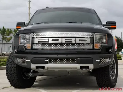 American Car Craft 3Pc Polished Stainless Steel Upper Front Grille Ford Raptor 2010-2014 - ACC-772010