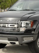 American Car Craft 3Pc Polished Stainless Steel Upper Front Grille Ford Raptor 2010-2014                                     - ACC-772010 - Image 2