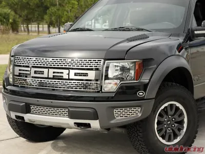 American Car Craft 3Pc Polished Stainless Steel Upper Front Grille Ford Raptor 2010-2014 - ACC-772010