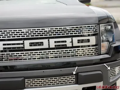 American Car Craft 3Pc Polished Stainless Steel Upper Front Grille Ford Raptor 2010-2014 - ACC-772010
