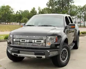 American Car Craft 2Pc Brushed Stainless Steel Lower Front Outer Grille Ford Raptor 2010-2014