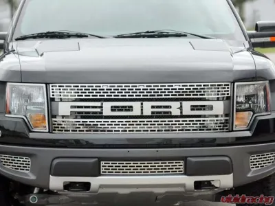 American Car Craft 4Pc Polished Stainless Steel Front Grille Ford Raptor 2010-2014 - ACC-772018