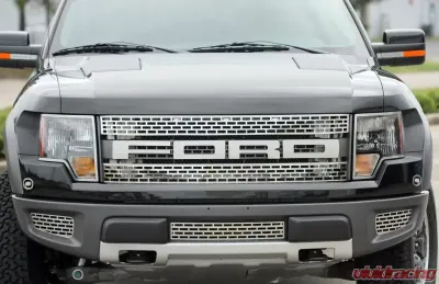 American Car Craft 4Pc Brushed Stainless Steel Front Grille Ford Raptor 2010-2014 - ACC-772019