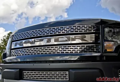 American Car Craft Stainless Steel Front Grille Polished w/Black Raptor Insert Ford Raptor 2010-2014 - ACC-772022