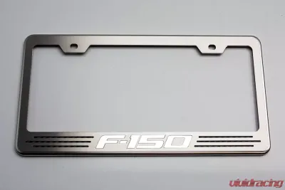 American Car Craft Black Solid Custom License Plate Frame w/F-150 Lettering Ford F-150 - ACC-772023-SBLK