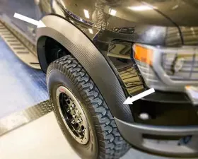 American Car Craft 4Pc Carbon Fiber Vinyl Fender Flare Wrap Kit Ford Raptor 2010-2014