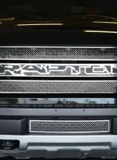 American Car Craft 3Pc Stainless Steel Black Brushed Raptor Logo Laser Mesh Grille Ford Raptor 2010-2014                                     - ACC-772025 - Image 2