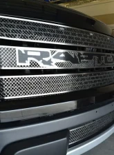 American Car Craft 3Pc Stainless Steel Black Brushed Raptor Logo Laser Mesh Grille Ford Raptor 2010-2014                                     - ACC-772025 - Image 2