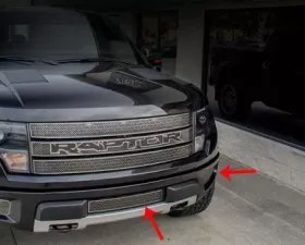 American Car Craft 3Pc Stainless Steel Laser Mesh Lower Front Grille Kit Ford Raptor 2010-2014